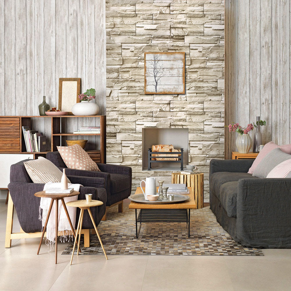 Amazon Explosive Brick Pattern Rock Sticker Waterproof PVC Wallpaper Bar Restaurant Background Wall Paper Wallpaper
