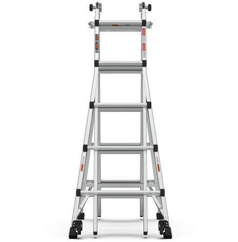 Aluminum Multi-Position Ladder With Wheels, 300 Lbs Weight Rating, 22 FT