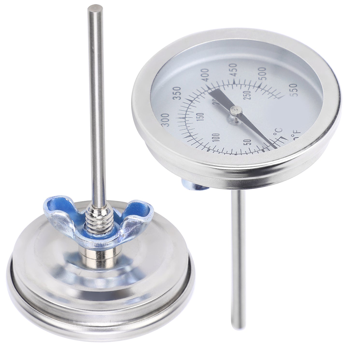 50-550℉ Stainless Steel Barbecue Grill Pointer Bimetallic Thermometer 5/16UNC BBQ Tools