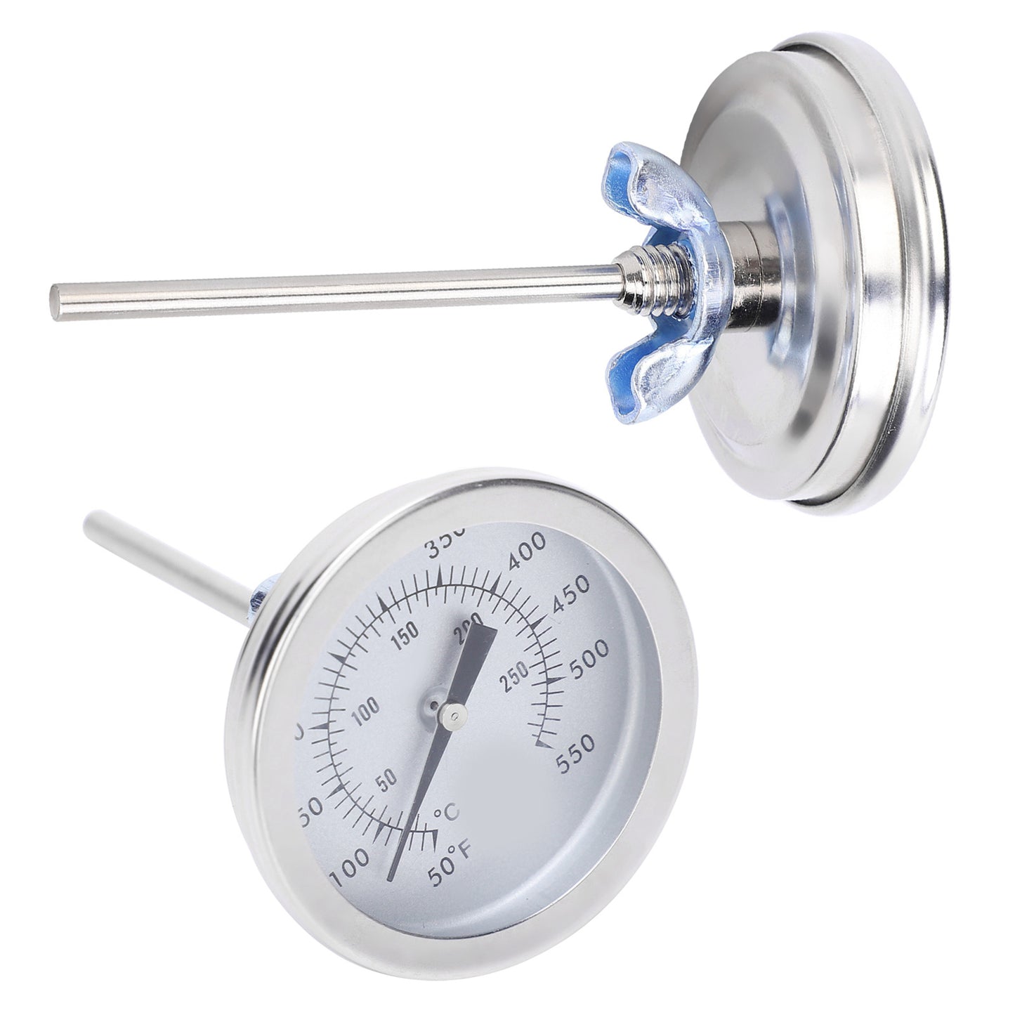 50-550℉ Stainless Steel Barbecue Grill Pointer Bimetallic Thermometer 5/16UNC BBQ Tools