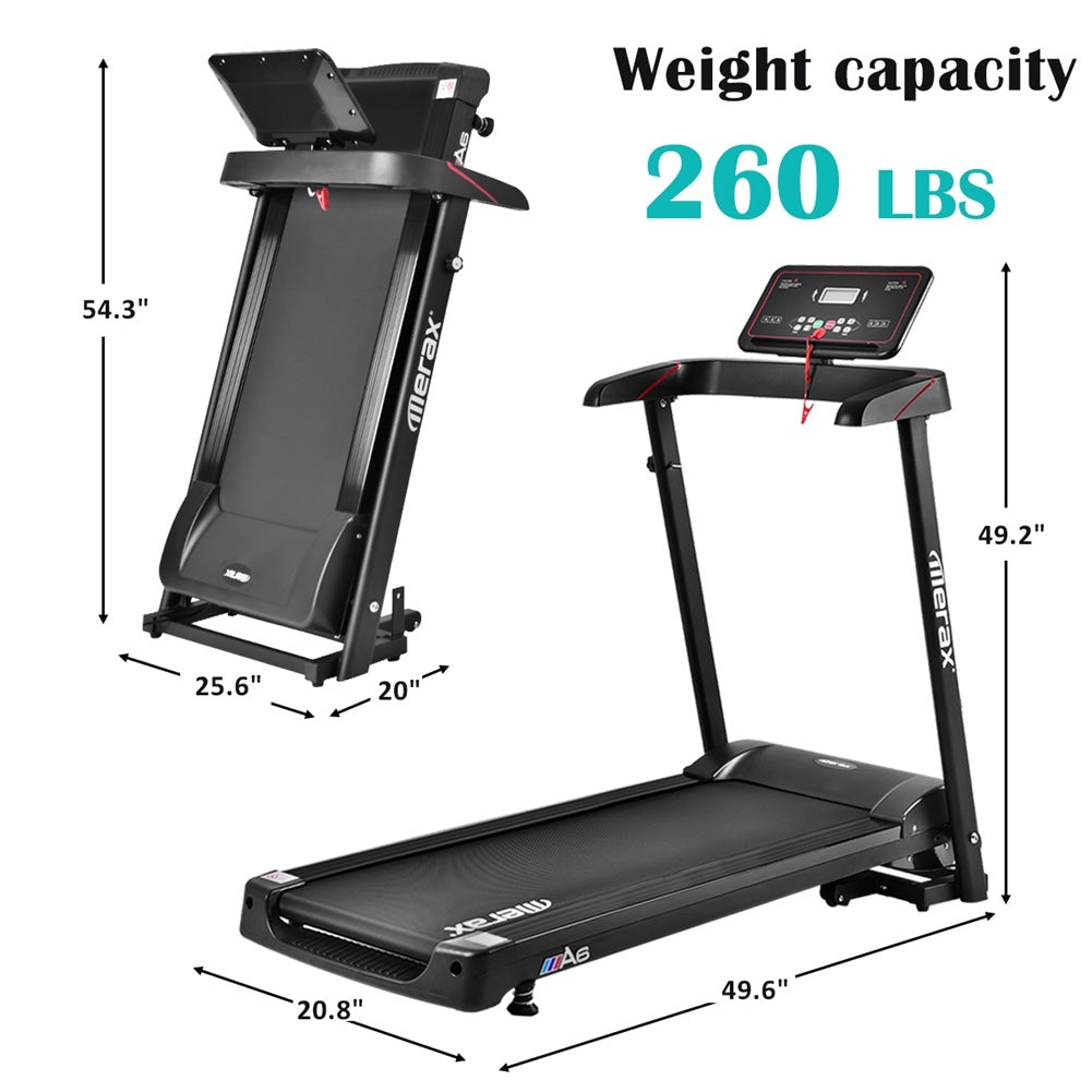 TREXM Folding Treadmill Electric Walking Running Exercise Fitness Machine with LCD Display