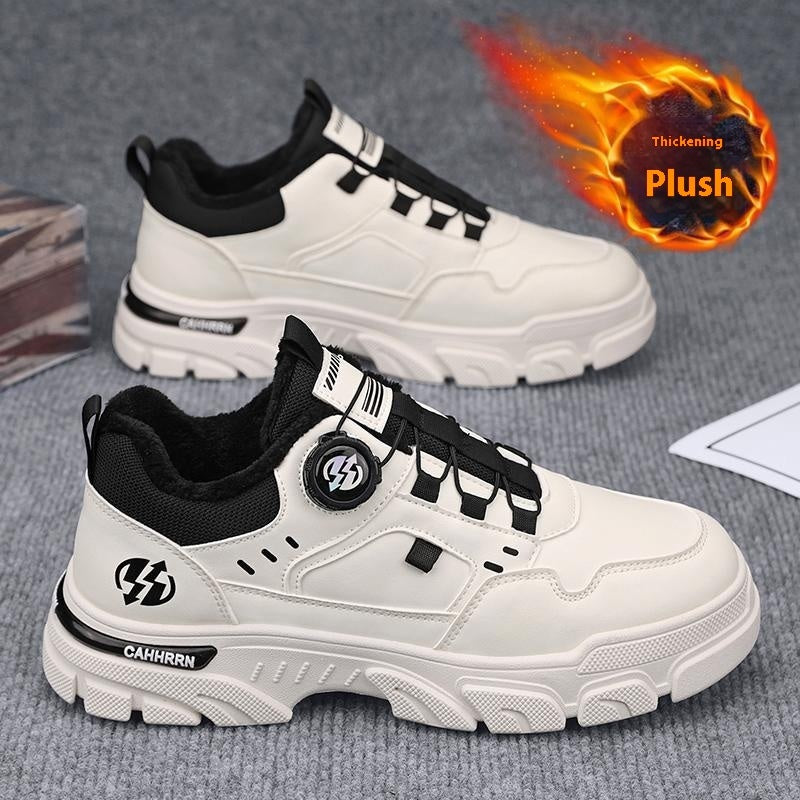 Rotating Button Martin Fleece-lined Thickening Thermal Cotton Shoes