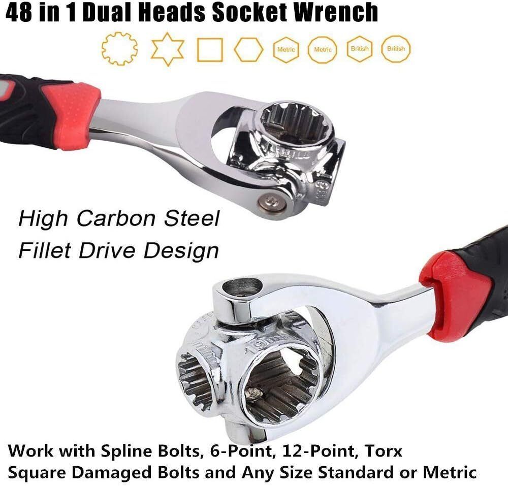 48 In 1 Universal Wrench Handy Adjustable Tool Multi-Function Socket Spanner