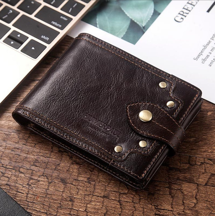 Men's Multi-card Anti-magnetic Real Cowhide Wallet