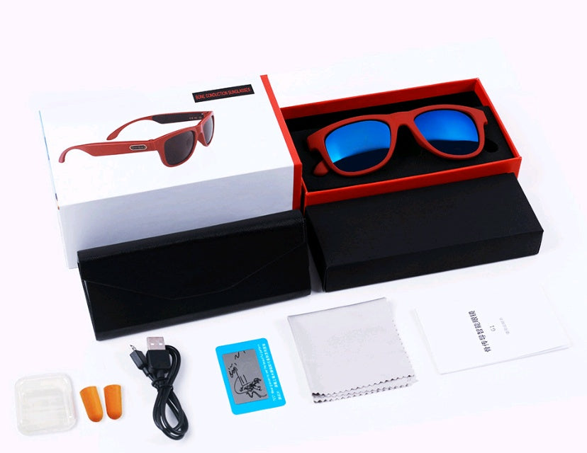 Bone conduction headset glasses Bluetooth glasses bone sensing intelligent sports hearing aid sunglasses