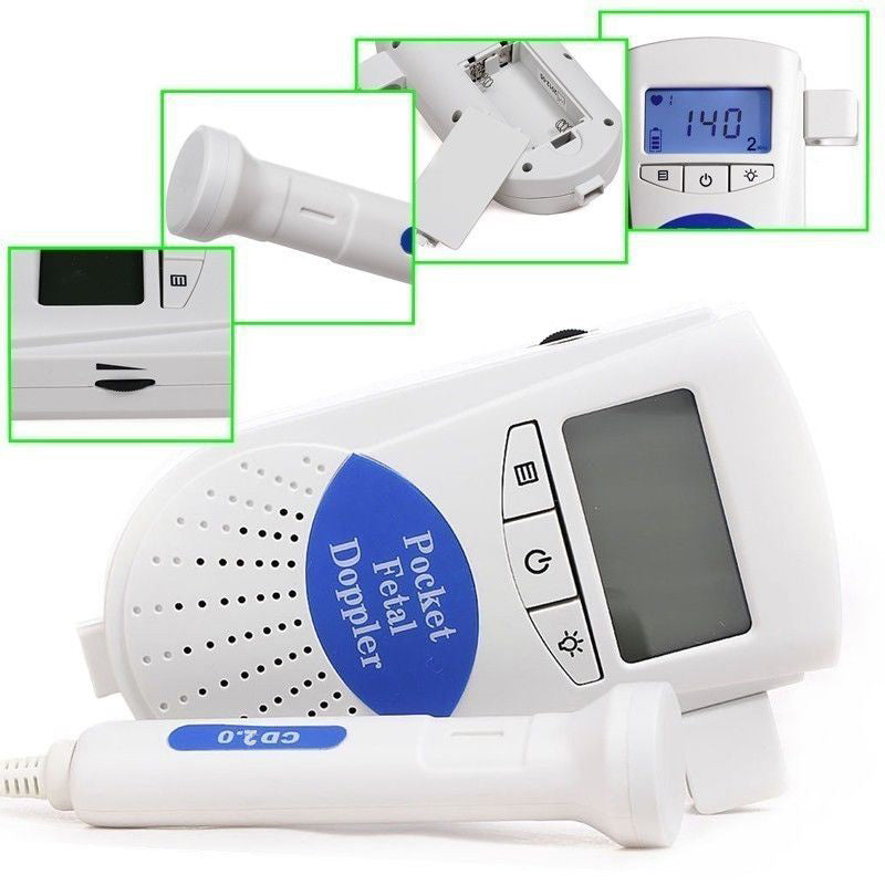 CE FDA Cheap Fetal Doppler Monitor with 2M LCD Prenatal fetal baby heart Monitor