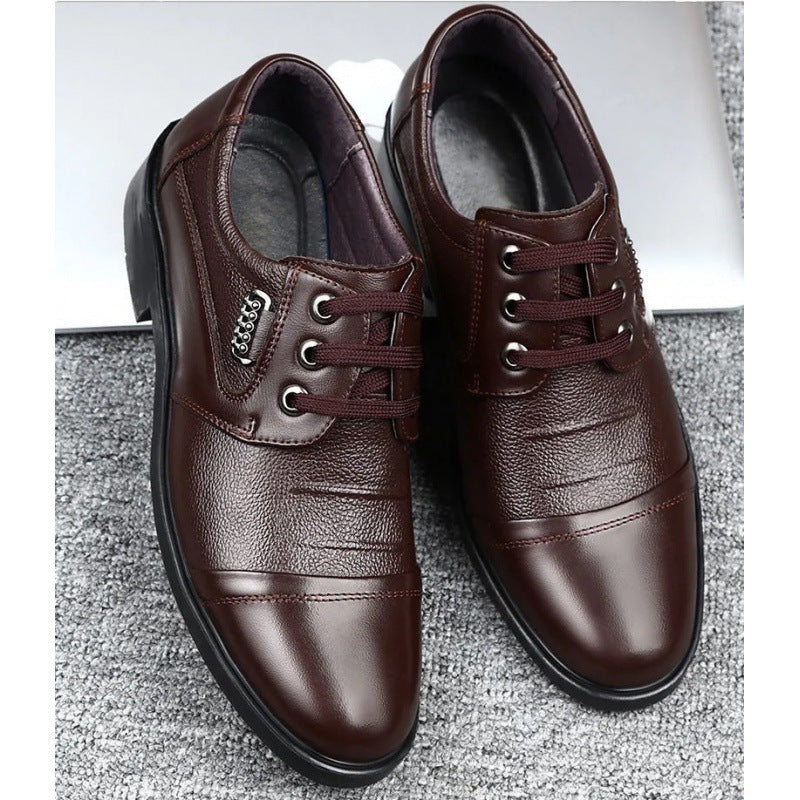 Men's Casual Leather Shoes Lychee Pattern Leather Shoes Men's Shoes