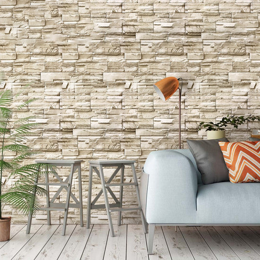 Amazon Explosive Brick Pattern Rock Sticker Waterproof PVC Wallpaper Bar Restaurant Background Wall Paper Wallpaper