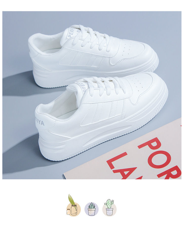 Women's All-matching Casual Sports Leather Summer White Sneakers Internet Celebrity