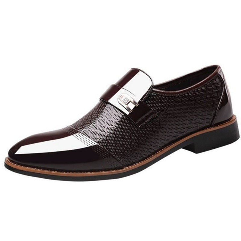 Embossed Men's Leather Shoes, Men's Casual Leather Shoes