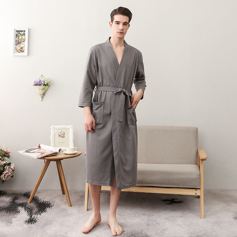 Women's Thin Couple's Nightgown Three Quarter Sleeve Bathrobe