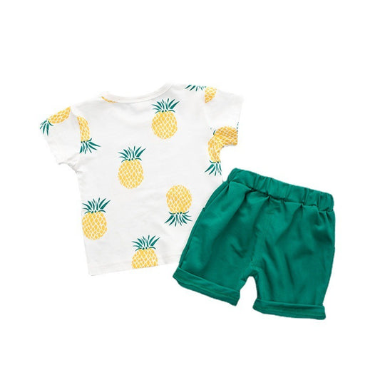 Summer Short-sleeved Suit Kids T-shirt Clothes Kids Shorts Two-piece Suit