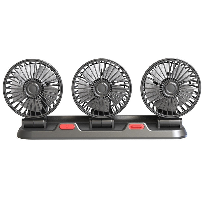 Car Fan Three-head Rotating Five-seat Shared Strong Wind Universal Car Fan