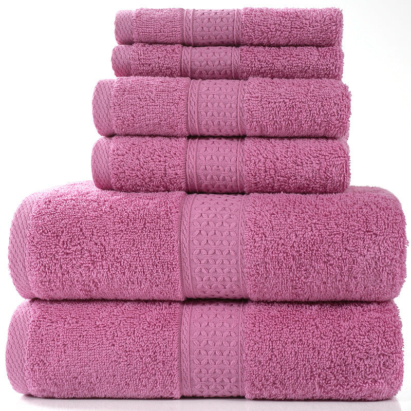 Home Simple Cotton Absorbent Towel Bath Towel 6-Piece Set