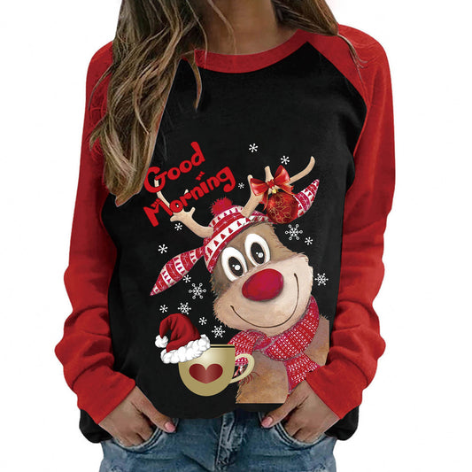 Christmas Long-sleeved Elk Long-sleeved Female European Size