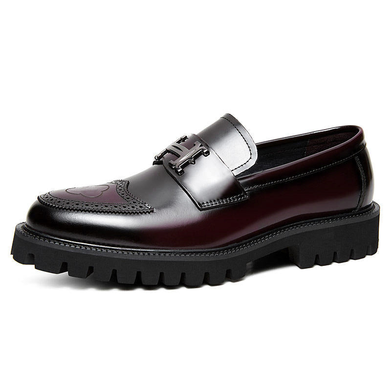 Slit Beads Matte Craft Leather Shoes Men