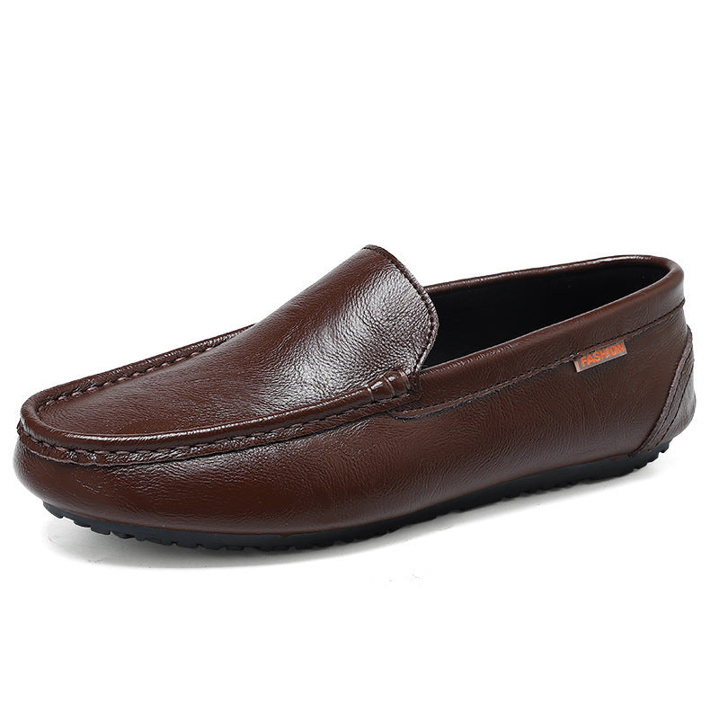 Soft Bottom Breathable One Pedal Male Slip-on Casual Leather Shoes