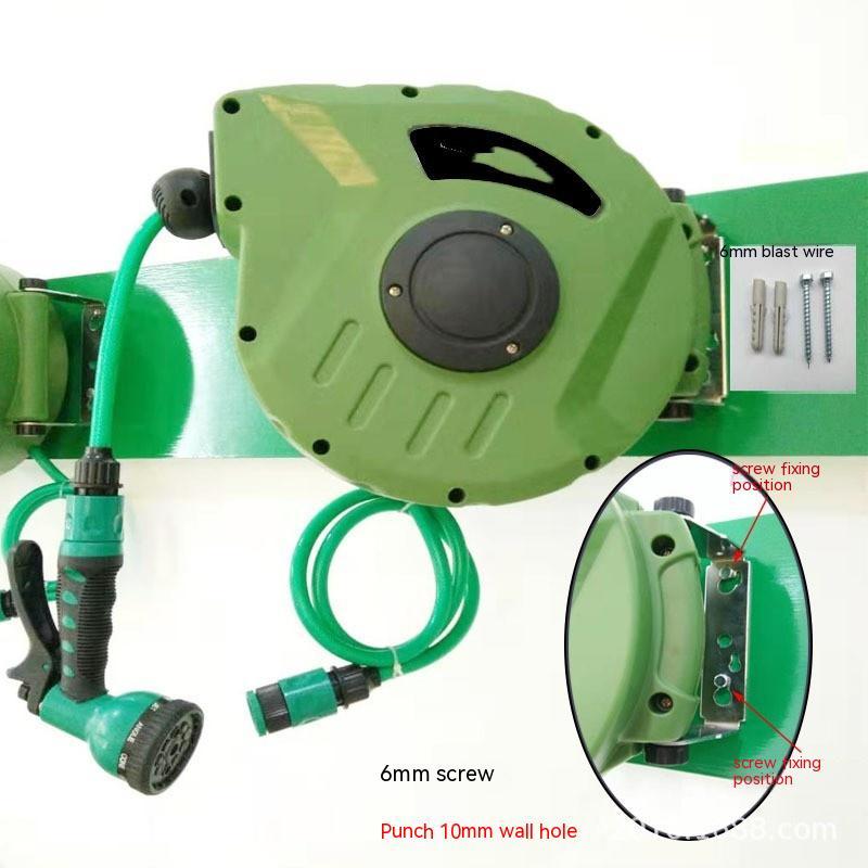 Qiya Automatic Retractable Hose Reel Water Drum Bobbin Winder Pneumatic Tools 10 M PVC Water Pipe Collector