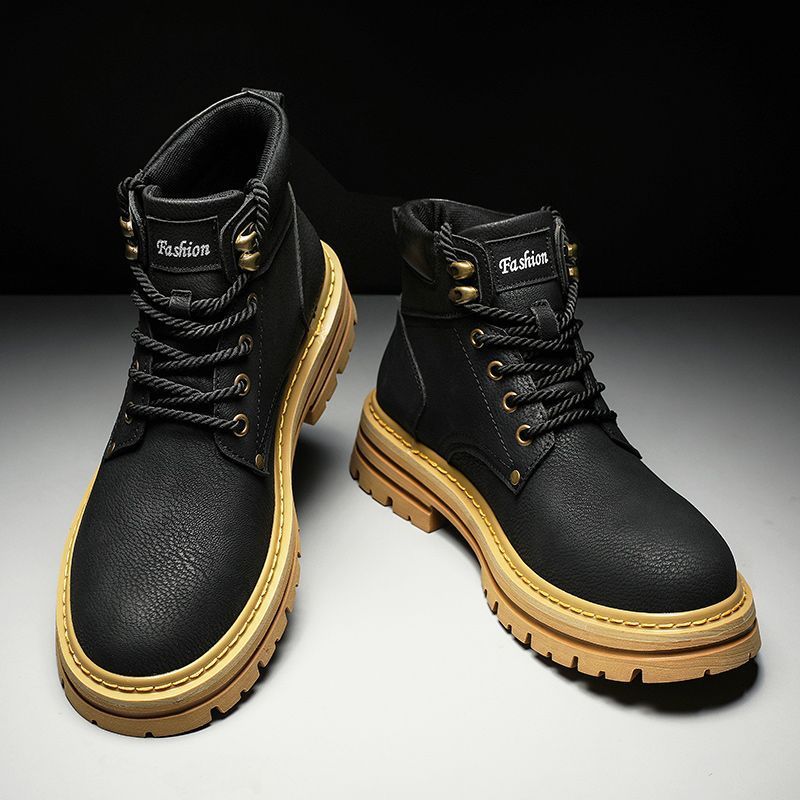 Winter New High Top Wild Platform Casual Leather Shoes