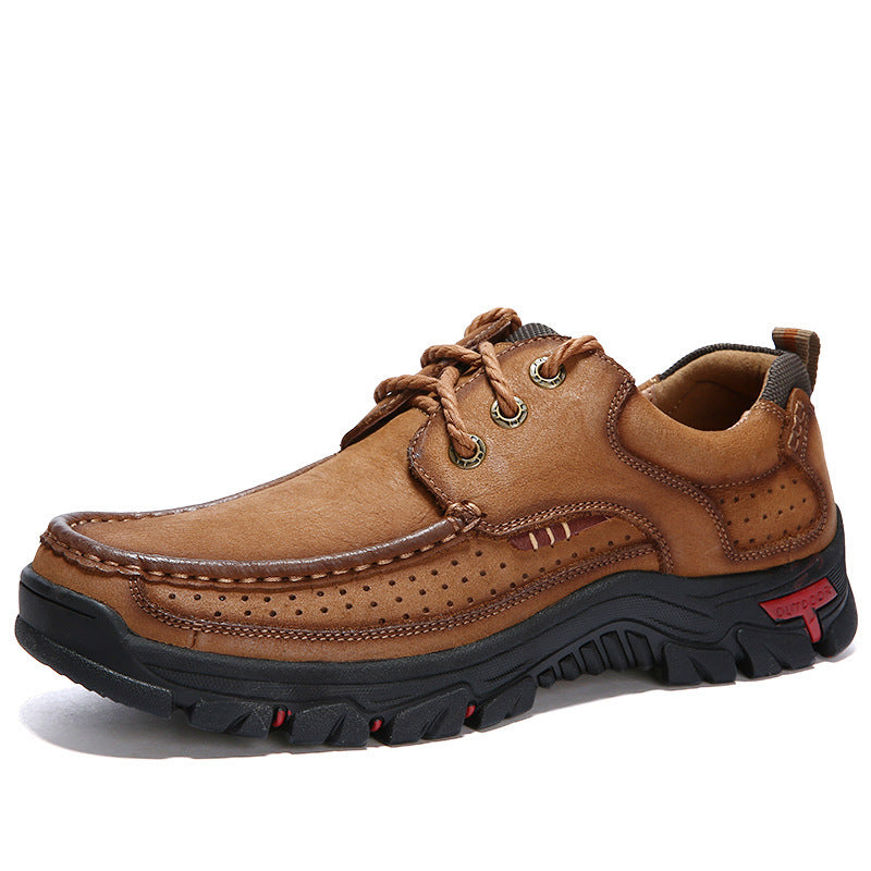 Men's British casual shoes leather leather hiking shoes