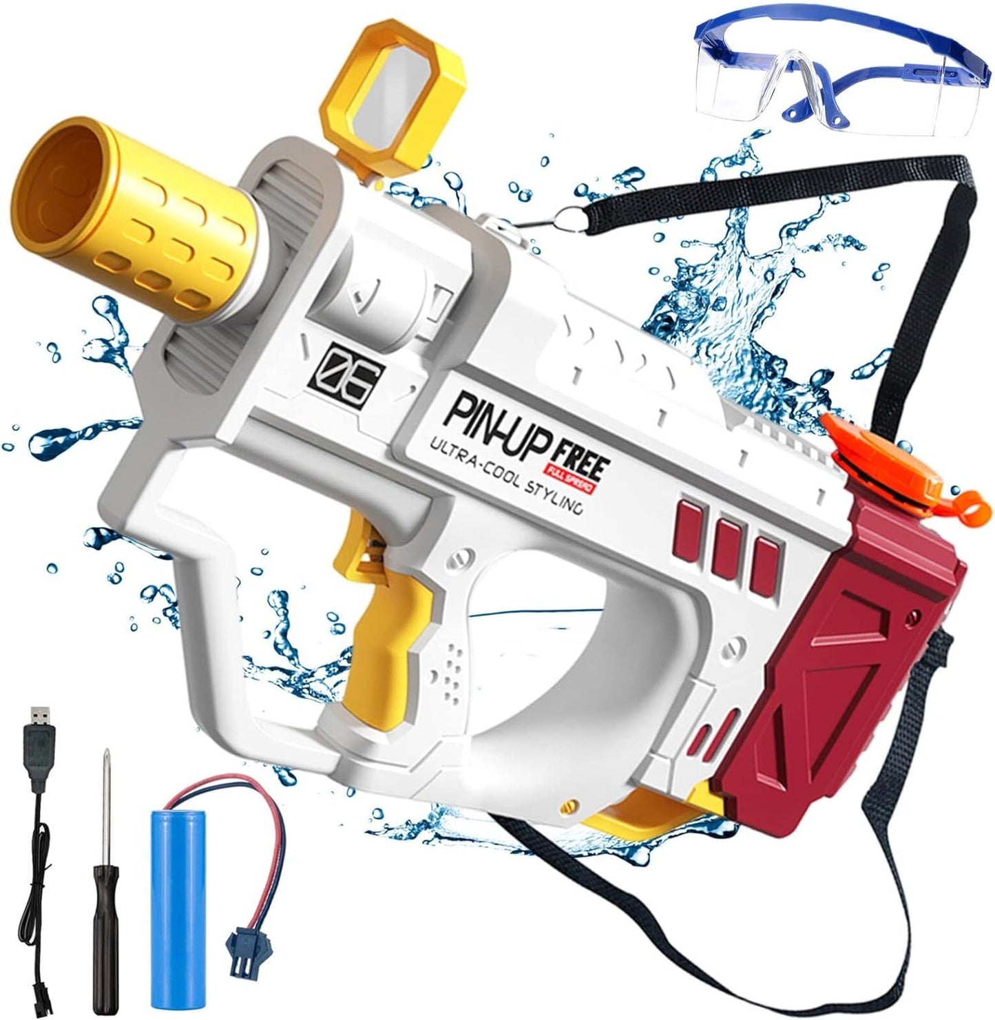 Lectric Water Gun For Adults Kids, Motorized Squirt Guns With Rechargeable Battery   800cc High Capacity, Long Distance Automatic Water Guns Up To 32 FT Range,Water Blaster Beach Pool Toys