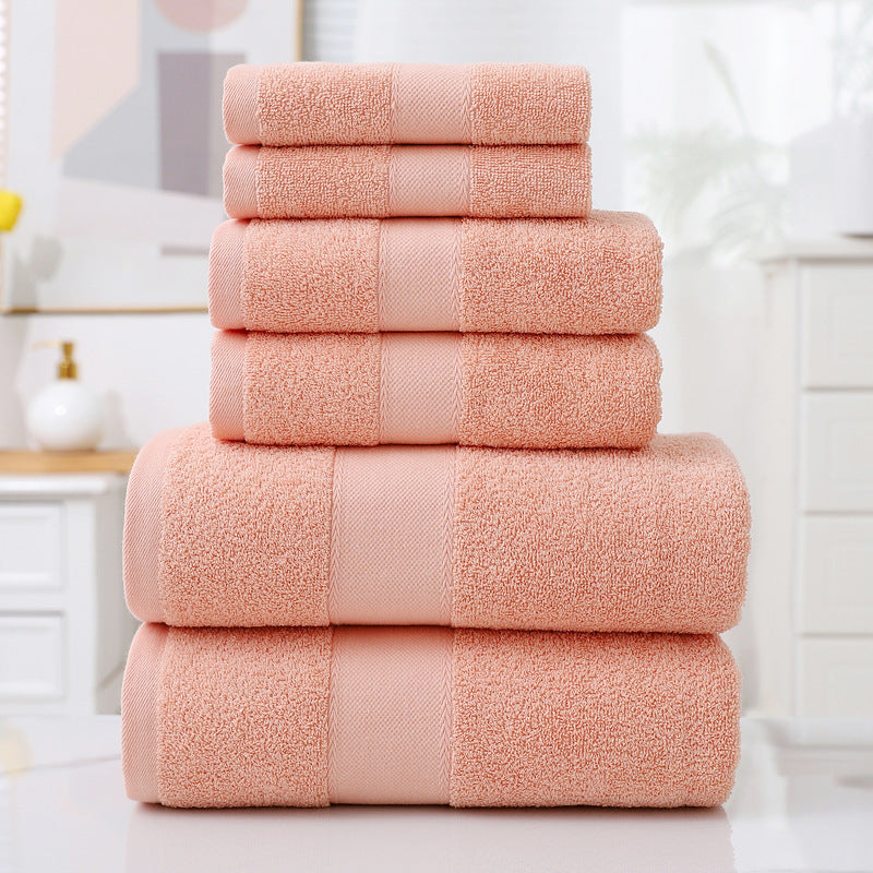 Home Simple Cotton Absorbent Towel Bath Towel 6-Piece Set