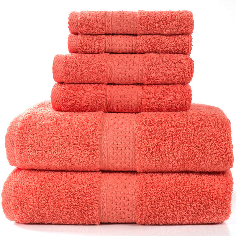 Home Simple Cotton Absorbent Towel Bath Towel 6-Piece Set