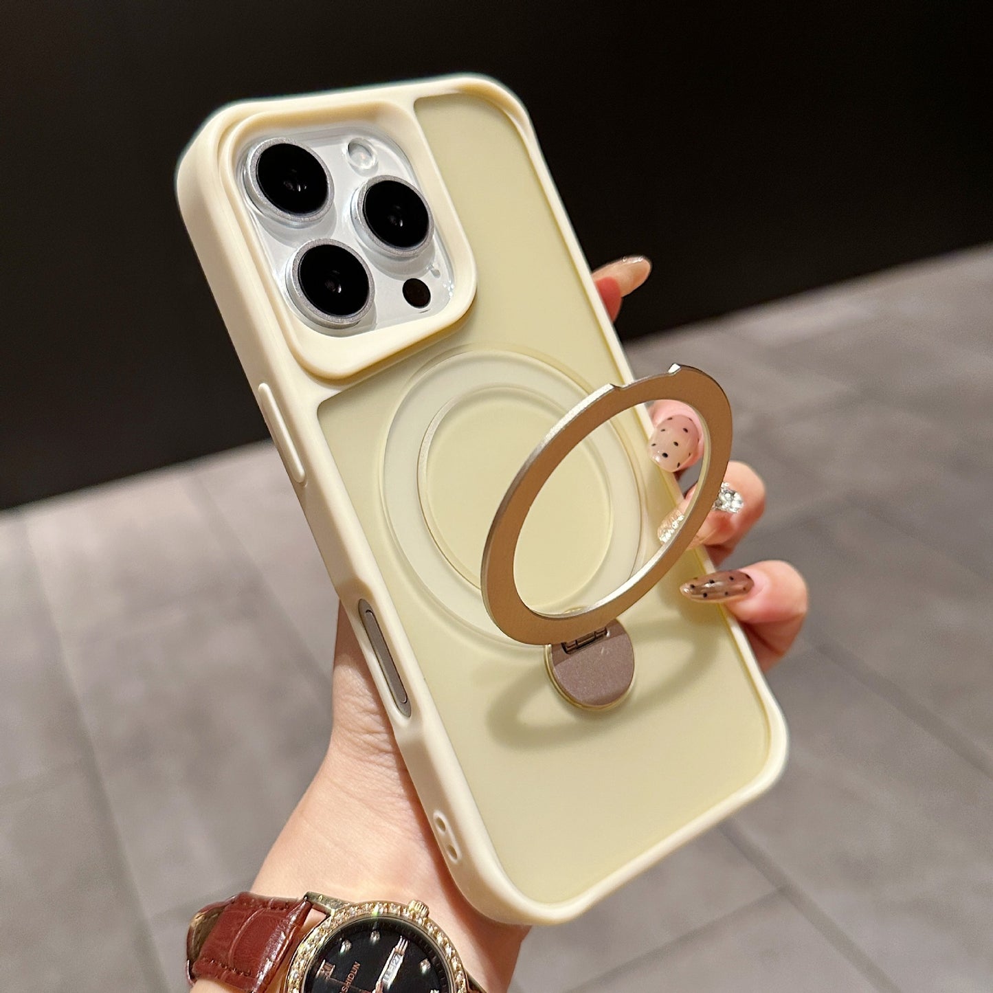 Suitable For IPhone16Pro Skin Feeling 360 Degrees Rotating Bracket Magnetic Suction Phone Case