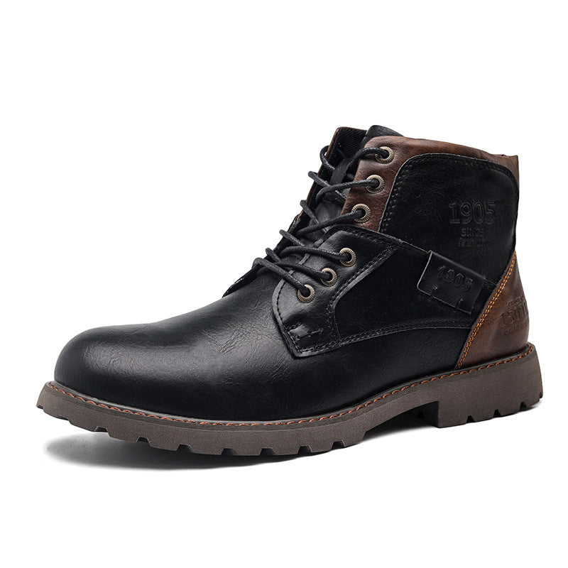 Retro British Style Leather Boots