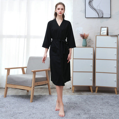 Women's Thin Couple's Nightgown Three Quarter Sleeve Bathrobe