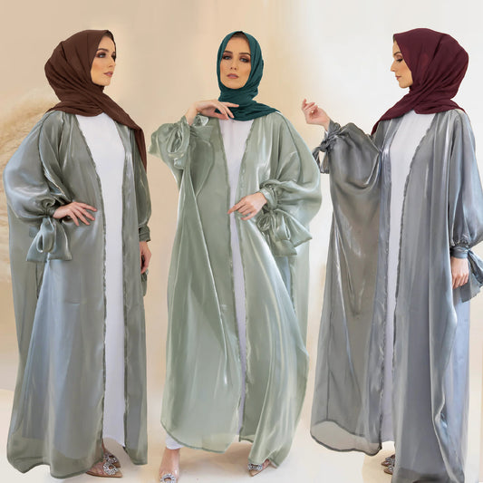 Six-color Middle East Arabic Cardigan Lace-up Bow Robe