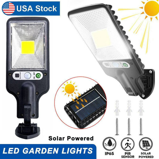 Solar Flood LED Light Motion Sensor Security Wall Outdoor Yard Street Lamp