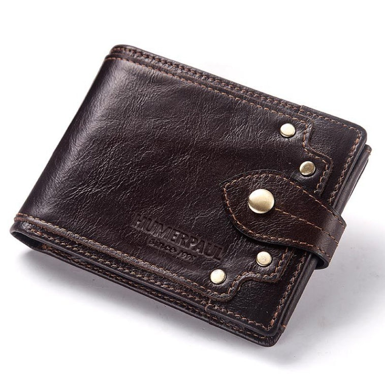 Men's Multi-card Anti-magnetic Real Cowhide Wallet