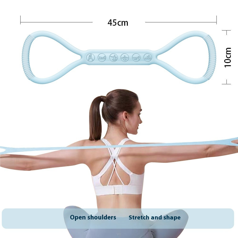 Eight-character Chest Expander Open Back Fitness Women's Stretch Strap Elastic Band