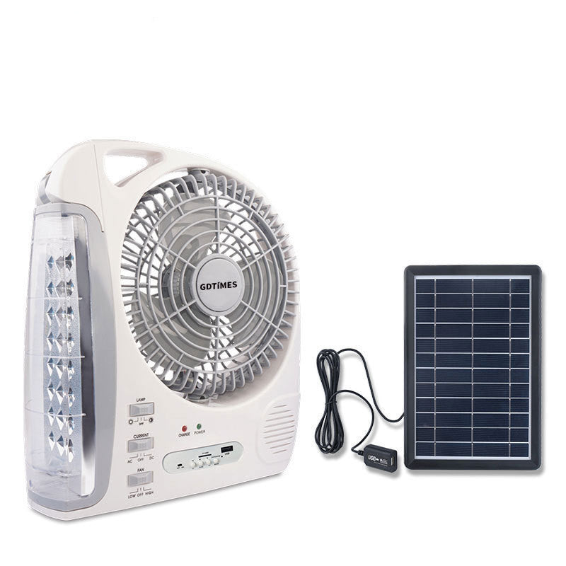 8-inch Solar Fan With Bluetooth Radio