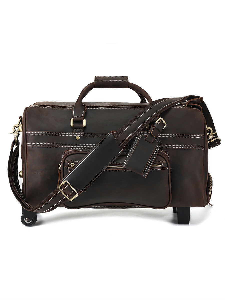 Leather Retro Portable Travel Bag For Men