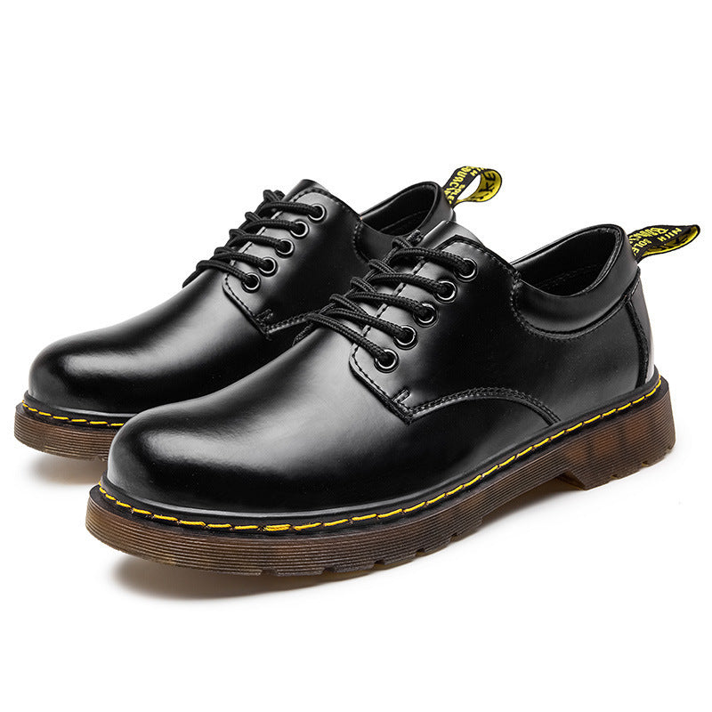 Low Top Big Head Black Working Wear Martin Shoes