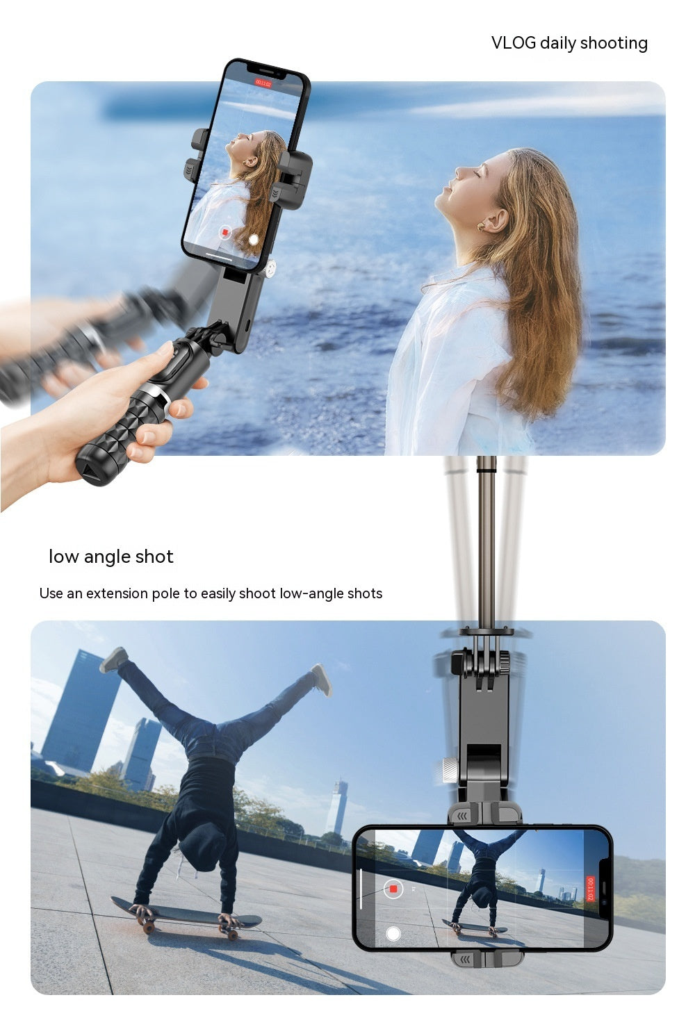 New Mobile Phone Stabilizer Selfie Stick Q18 Panoramic And Anti-shake