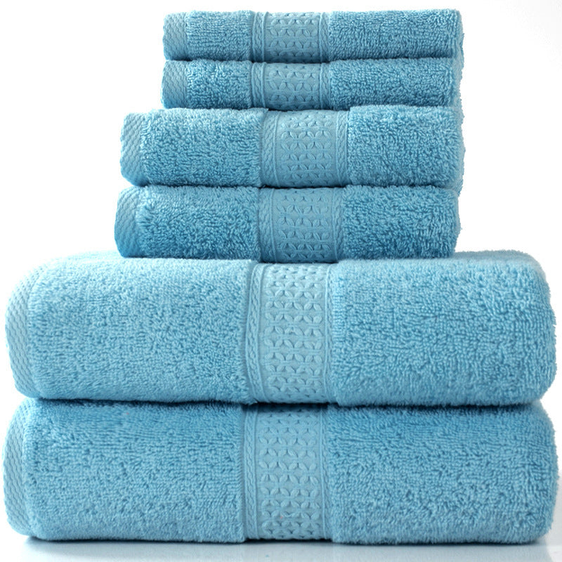 Home Simple Cotton Absorbent Towel Bath Towel 6-Piece Set