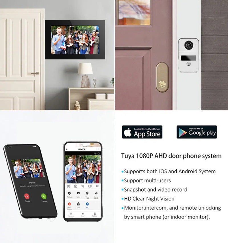 Video Intercom Doorbell 1v2 Real-time Monitoring Wireless Network Intelligent Intercom System Doorbell