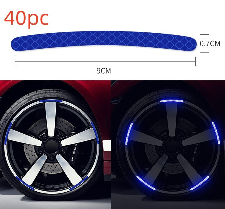 20PCs Car Wheel Hub Reflective Sticker Tire Warning Label