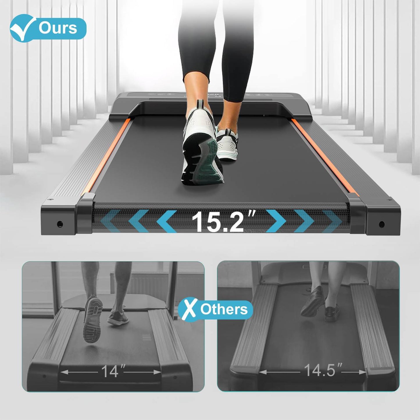 Walking Pad Under Desk Treadmill LED Display And Remote Control Portable Treadmill