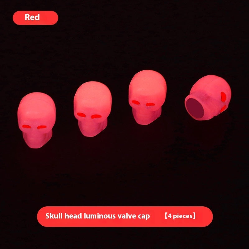 Car Tire Luminous Valve Cap Skull Valve Core Cover Universal