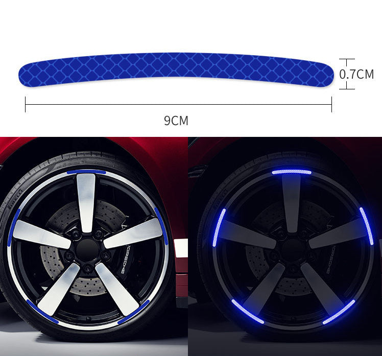 20PCs Car Wheel Hub Reflective Sticker Tire Warning Label