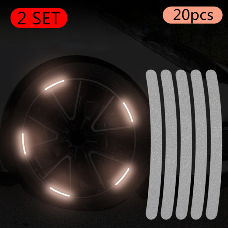 20PCs Car Wheel Hub Reflective Sticker Tire Warning Label