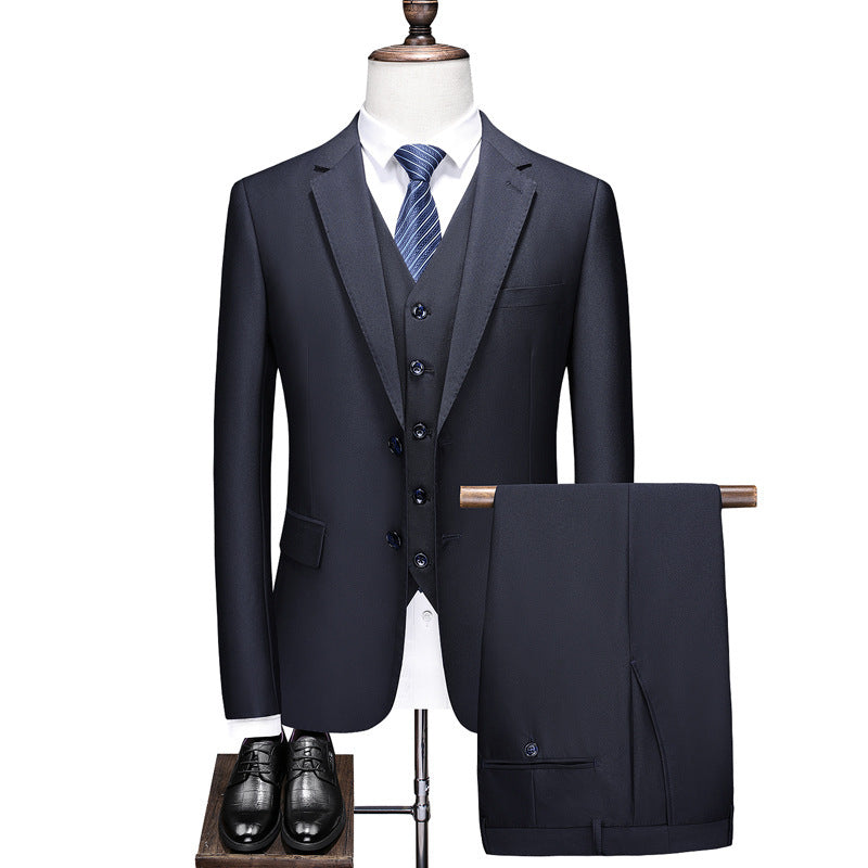 Suit Solid Color Three Pieces Set