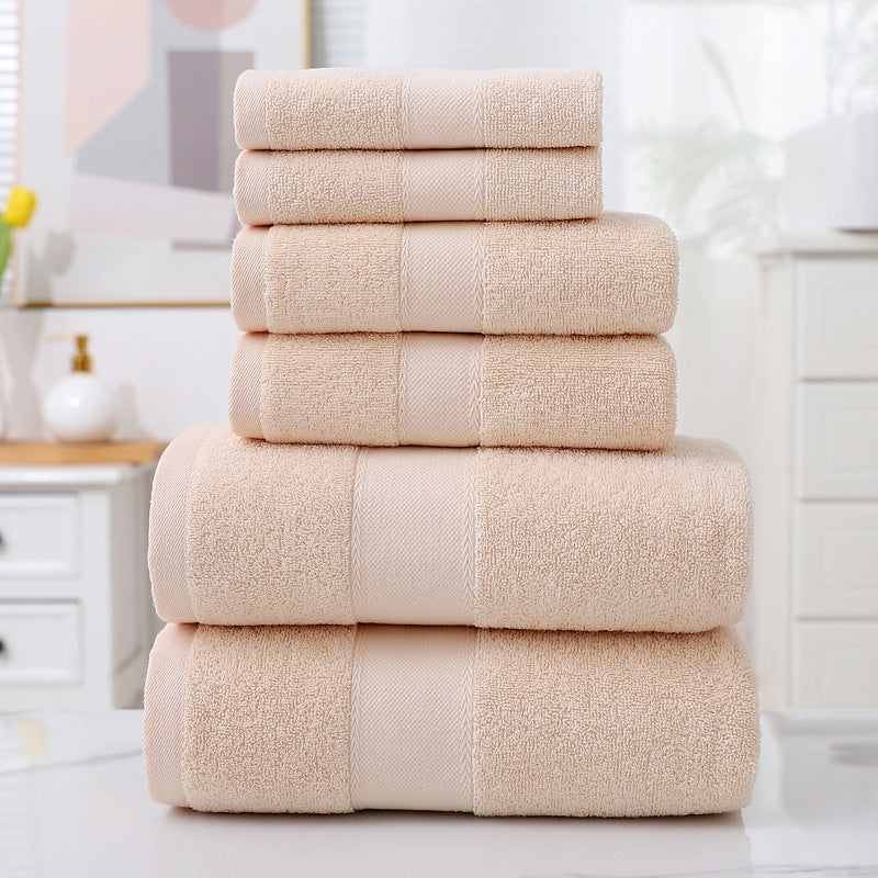 Home Simple Cotton Absorbent Towel Bath Towel 6-Piece Set