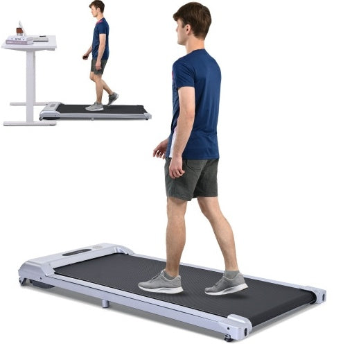 2 In 1 Under Desk Electric Treadmill 2.5HP, Remote Control, Display, Walking Jogging Running Machine Fitness Equipment For Home Gym Office