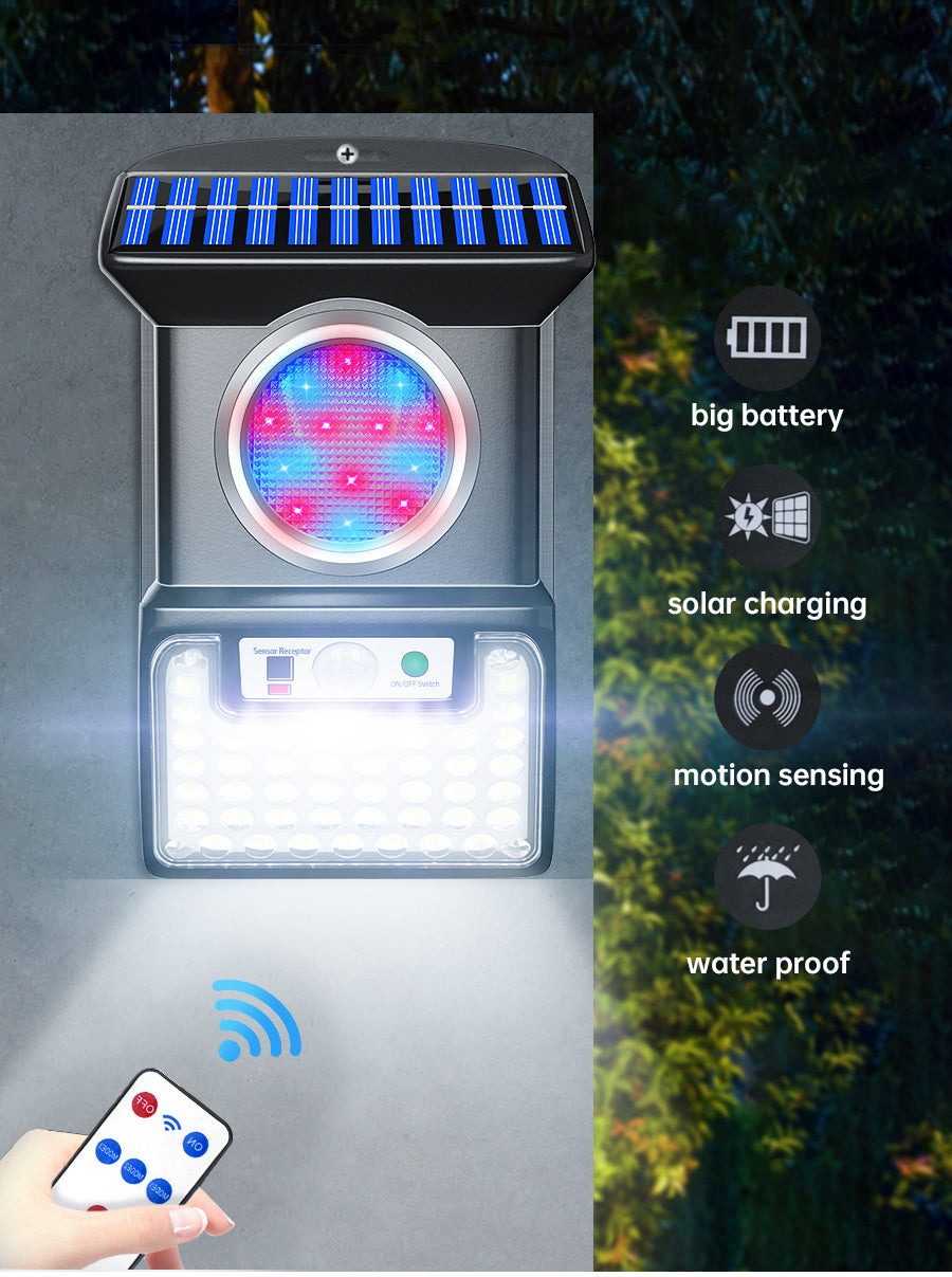 Outdoor LED Solar Body Sensing Wall Lighting Remote Control Light