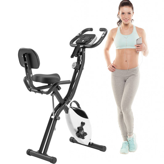 Folding Exercise Bike Fitness Upright Recumbent X-Bike With 10-Level